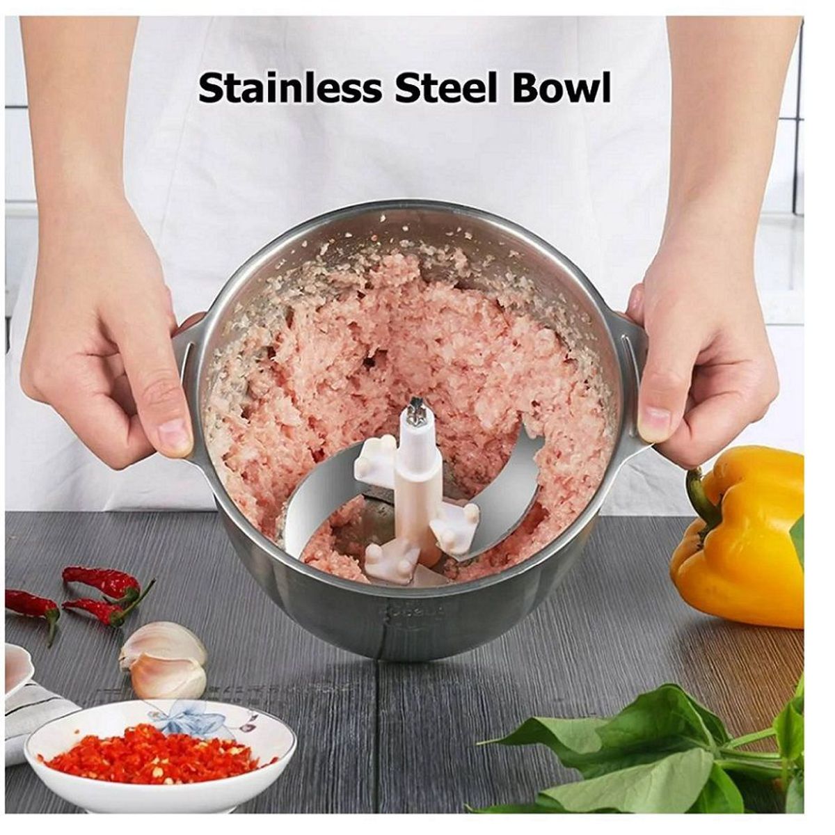 GENERICO - Picatodo Eléctrico para Carnes y Verduras Acero Inoxidable