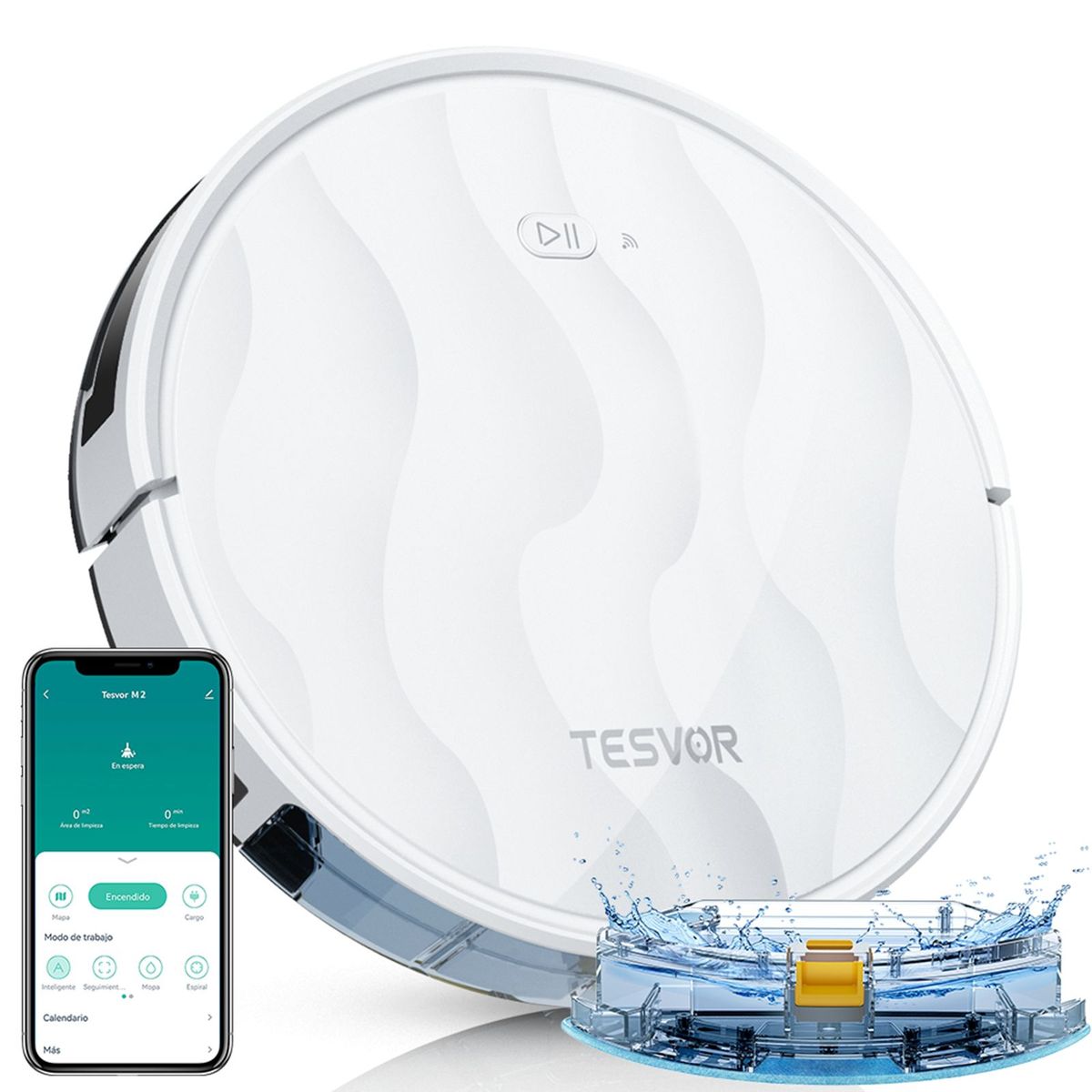 TESVOR - Aspiradora y Trapeador Robot Tesvor M2 6000 Pa WiFi