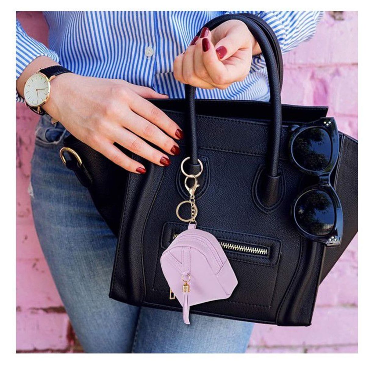 GENERICO - MONEDERO LLAVERO MINI MOCHILA DE MANO O CARTERA