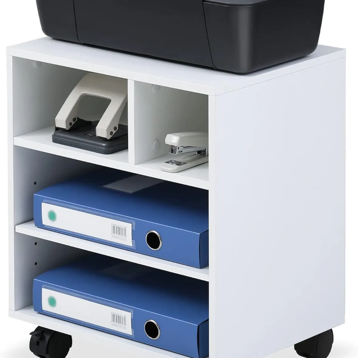 GENERICO - Mueble Auxiliar para impresora de melamina blanco