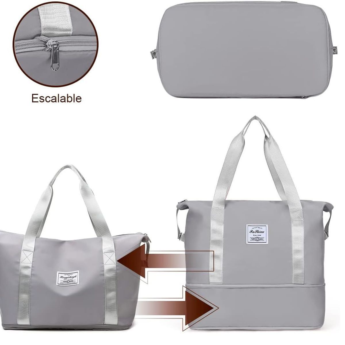 OEM - Bolso de viaje y entrenamiento de gran capacidad Color Gris
