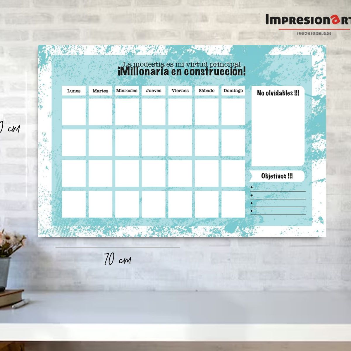 IMPRESIONARTE - Planner de PVC Mensual Semanal