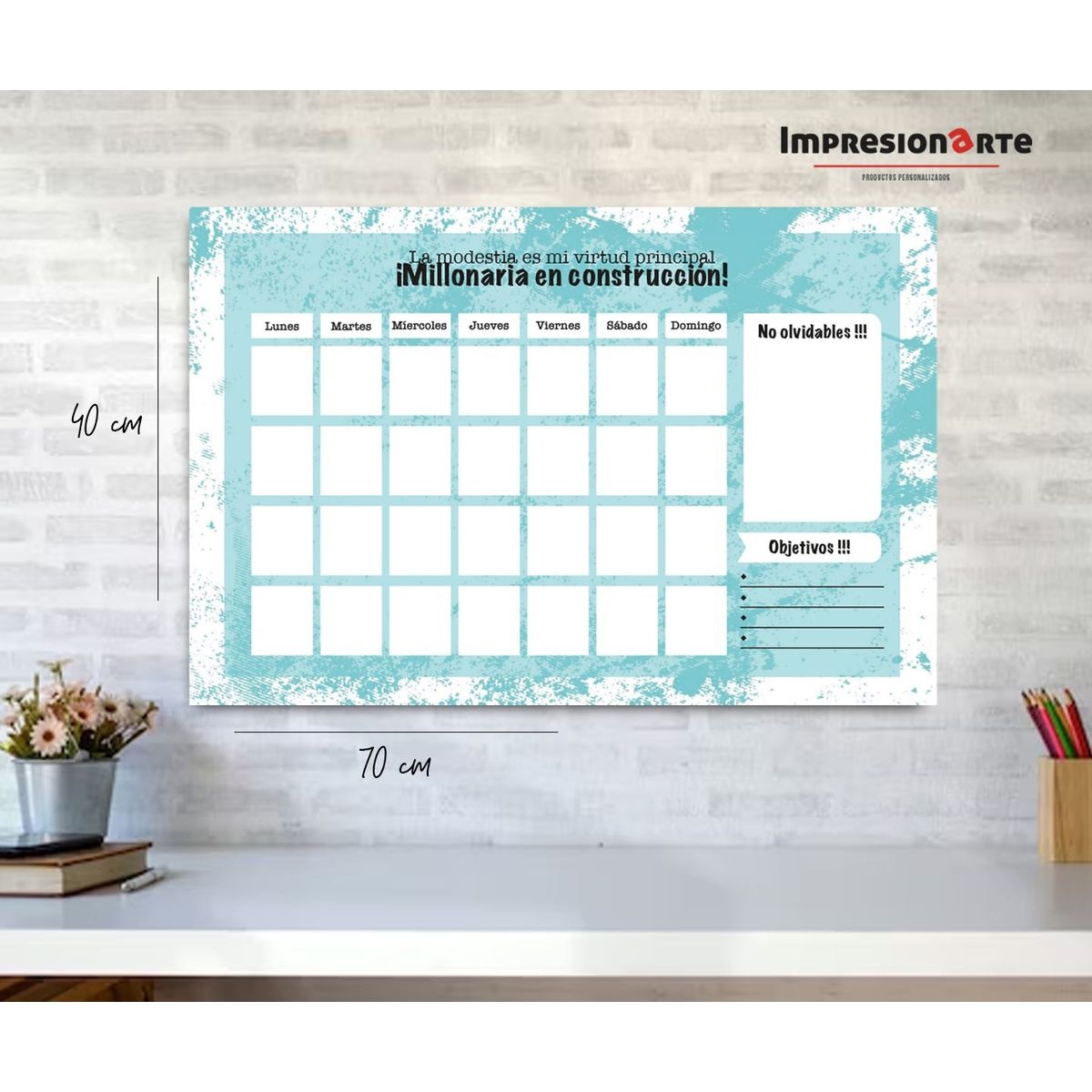 IMPRESIONARTE - Planner de PVC Mensual Semanal