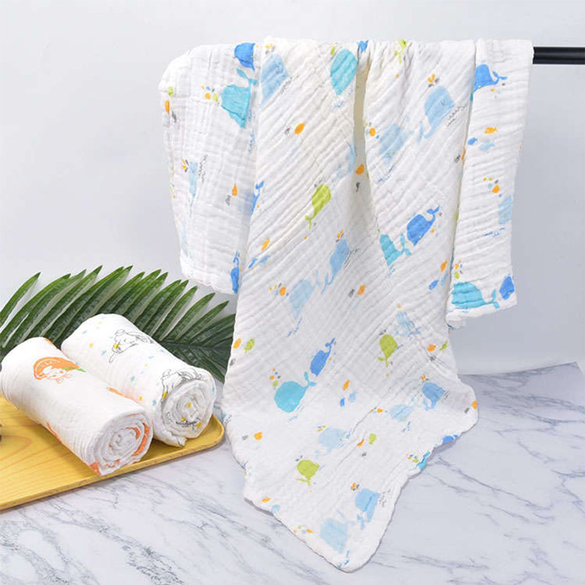 GENERICO - Manta de Muselina para Bebé 100% Algodón 6 Capas