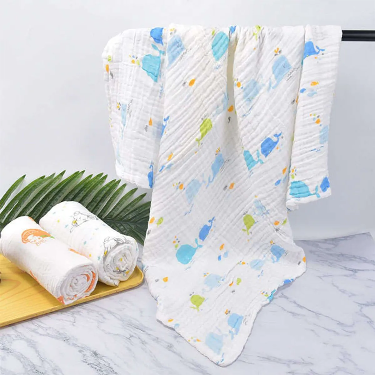 GENERICO - Manta de Muselina para Bebé 100% Algodón 6 Capas