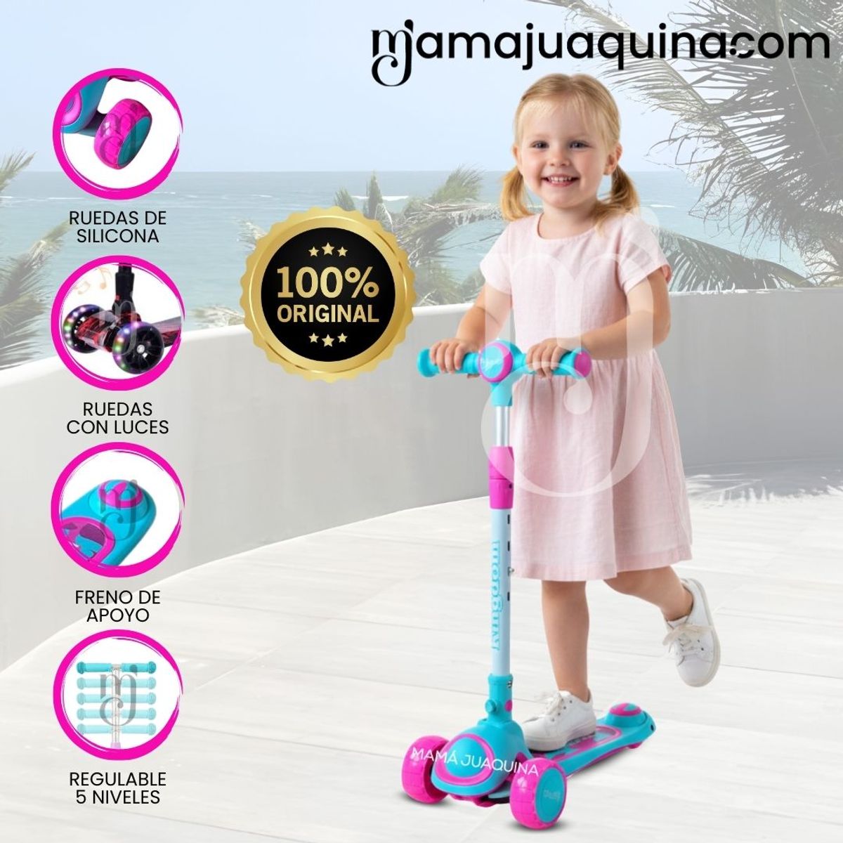 KINGDOM - Scooter para Niños Kingdom «POCKET» Pink Dark