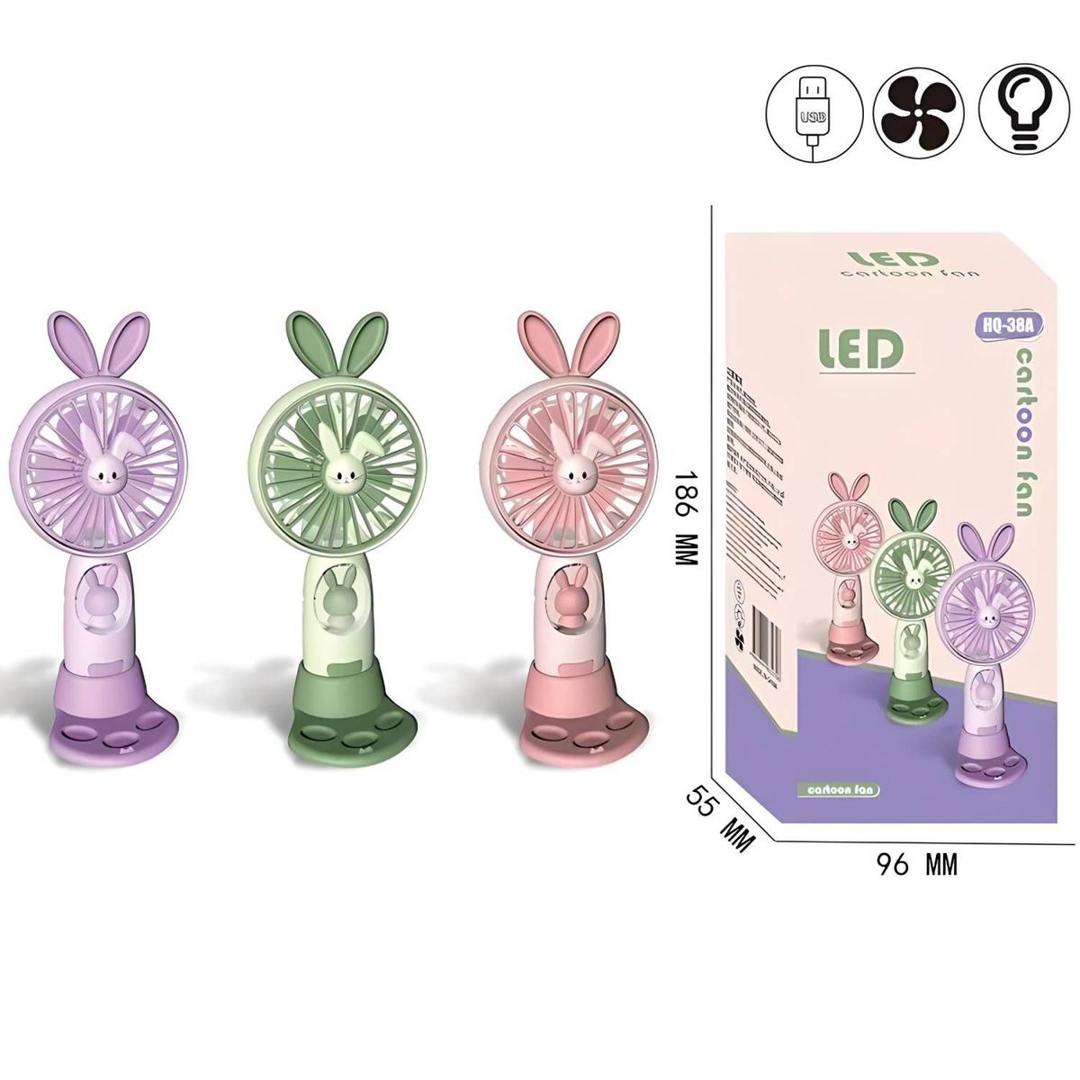 GENERICO - Ventilador Portátil USB Recargable con Soporte Para Teléfono