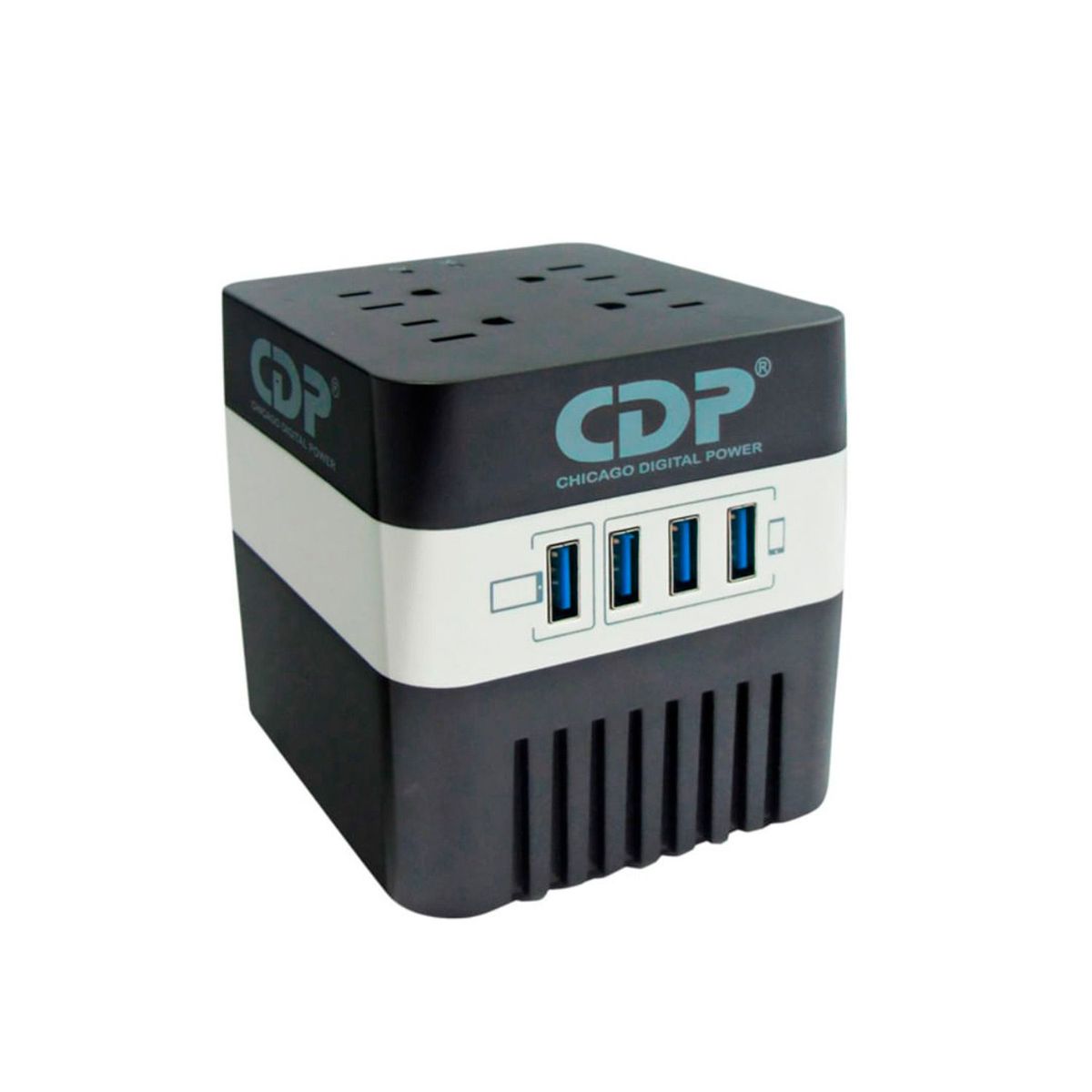 CDP - Estabilizador CDP RU-AVR6041 600Va/300W 4 Salidas 4 Port USB