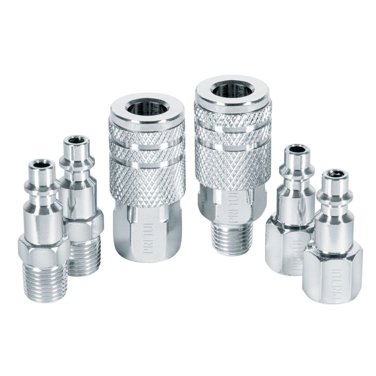 PRETUL - CONECTORES ACOPLES RAPIDOS 6 UNIDADES PARA COMPRESORA DE AIRE