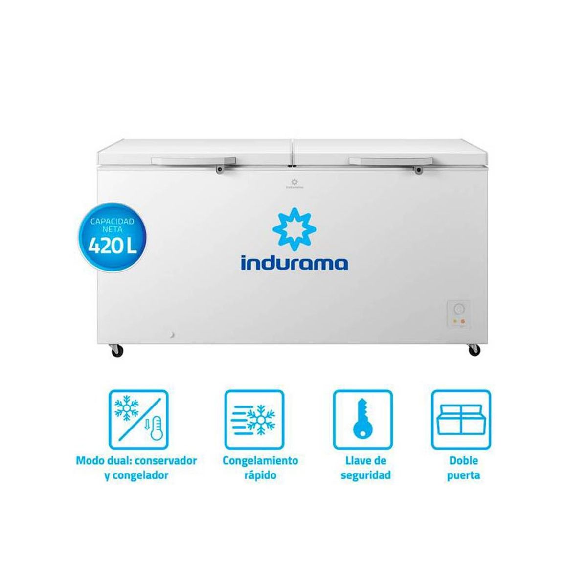 INDURAMA - Congeladora INDURAMA Defrost 420L Blanco CI-420BL