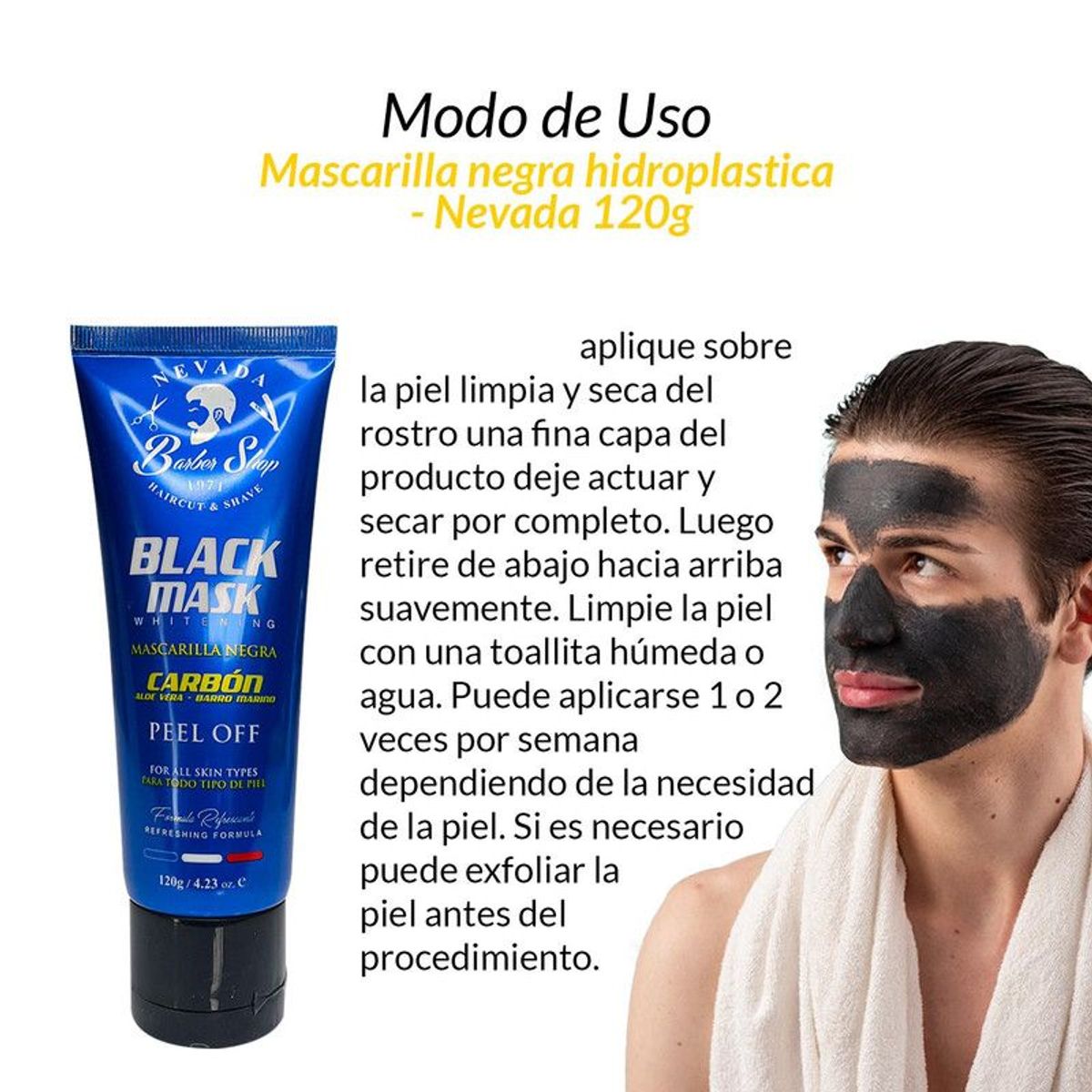 NEVADA NATURAL PRODUCTS - Mascarilla negra hidroplastica 120g - Nevada.