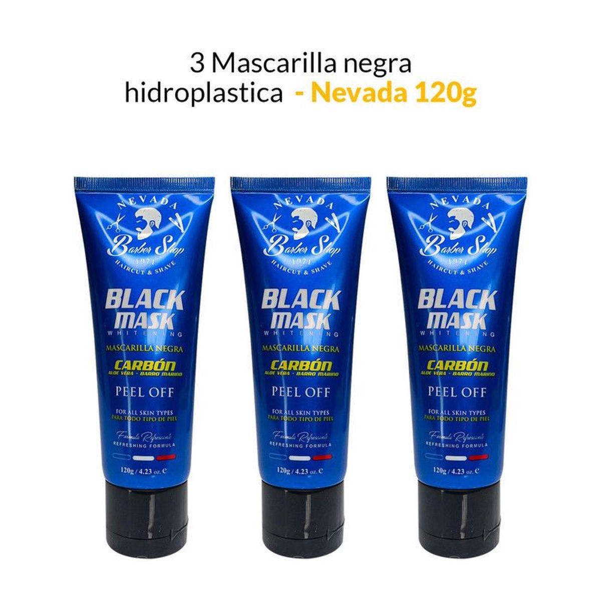NEVADA NATURAL PRODUCTS - 3 Mascarilla negra hidroplastica 120g - Nevada.
