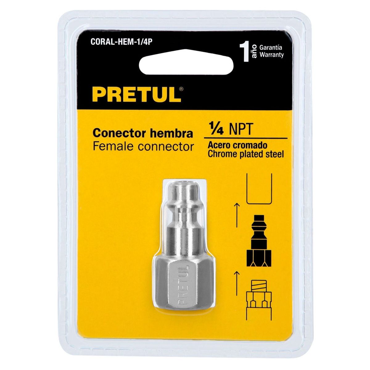PRETUL - CONECTOR  RAPIDO HEMBRA  PARA COMPRESORA DE AIRE