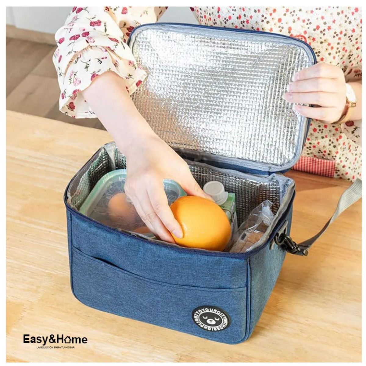 EASY&HOME - Lonchera Térmica Bolsa Almuerzo Impermeable EasyHome HYC280040 Gris
