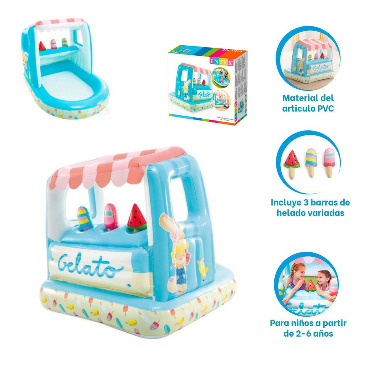 INTEX - Centro de Juegos Inflable Heladeria 102x127x99