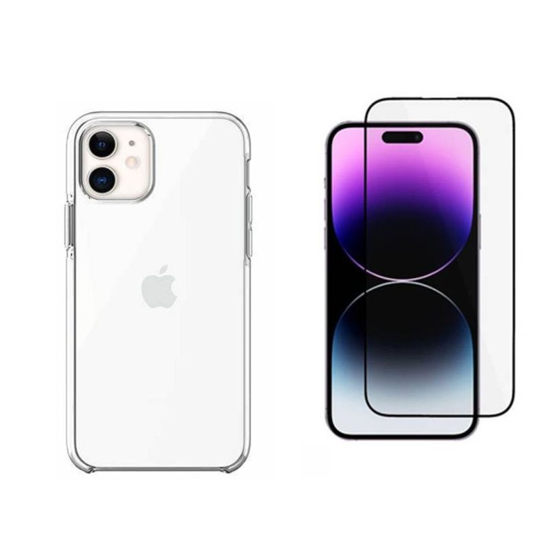 CASE - CASE SPACE TRANSPARENTE + MICA DE VIDRIO PARA IPHONE 12 MINI
