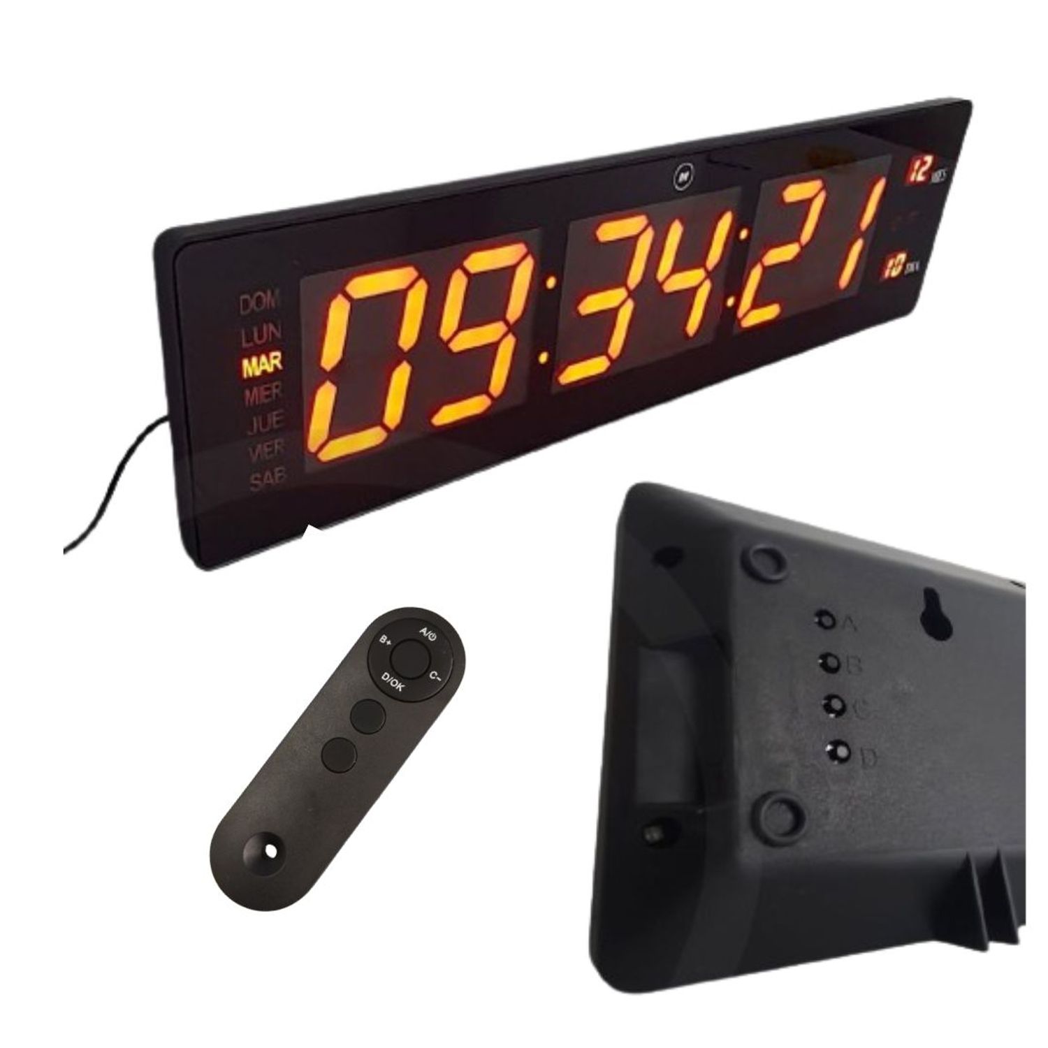 Reloj Digital Led Pared Con Cronometro Multifuncional Alarma