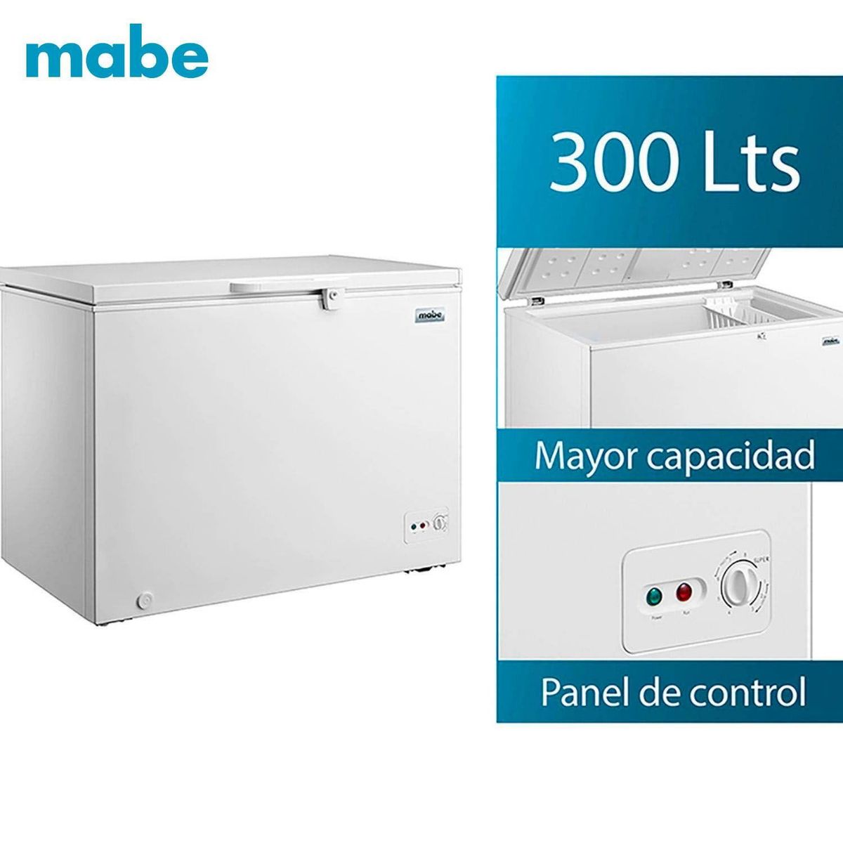 MABE - Congeladora Horizontal 290 Ltrs Blanco Mabe CHM300PB2