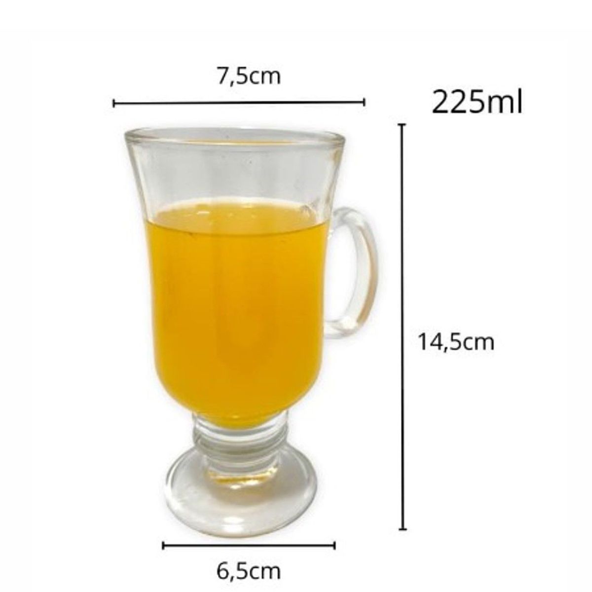 GENERICO - uego de 6 Tazas de Vidrio para Café Capuccino Tallo Alto