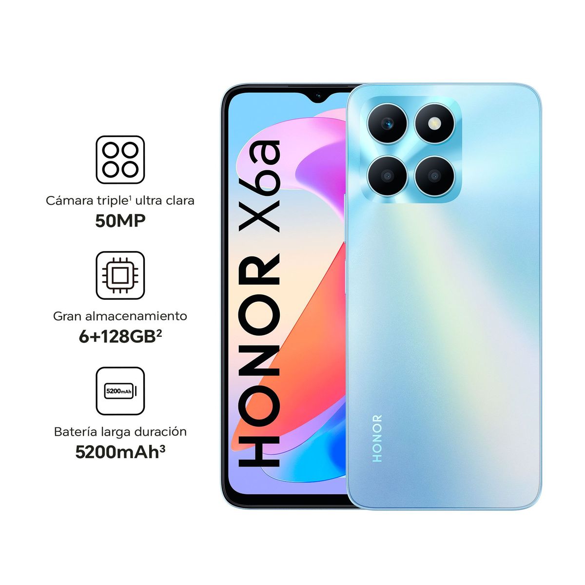 HONOR - HONOR X6a 4GB128GB - Sky Silver.-
