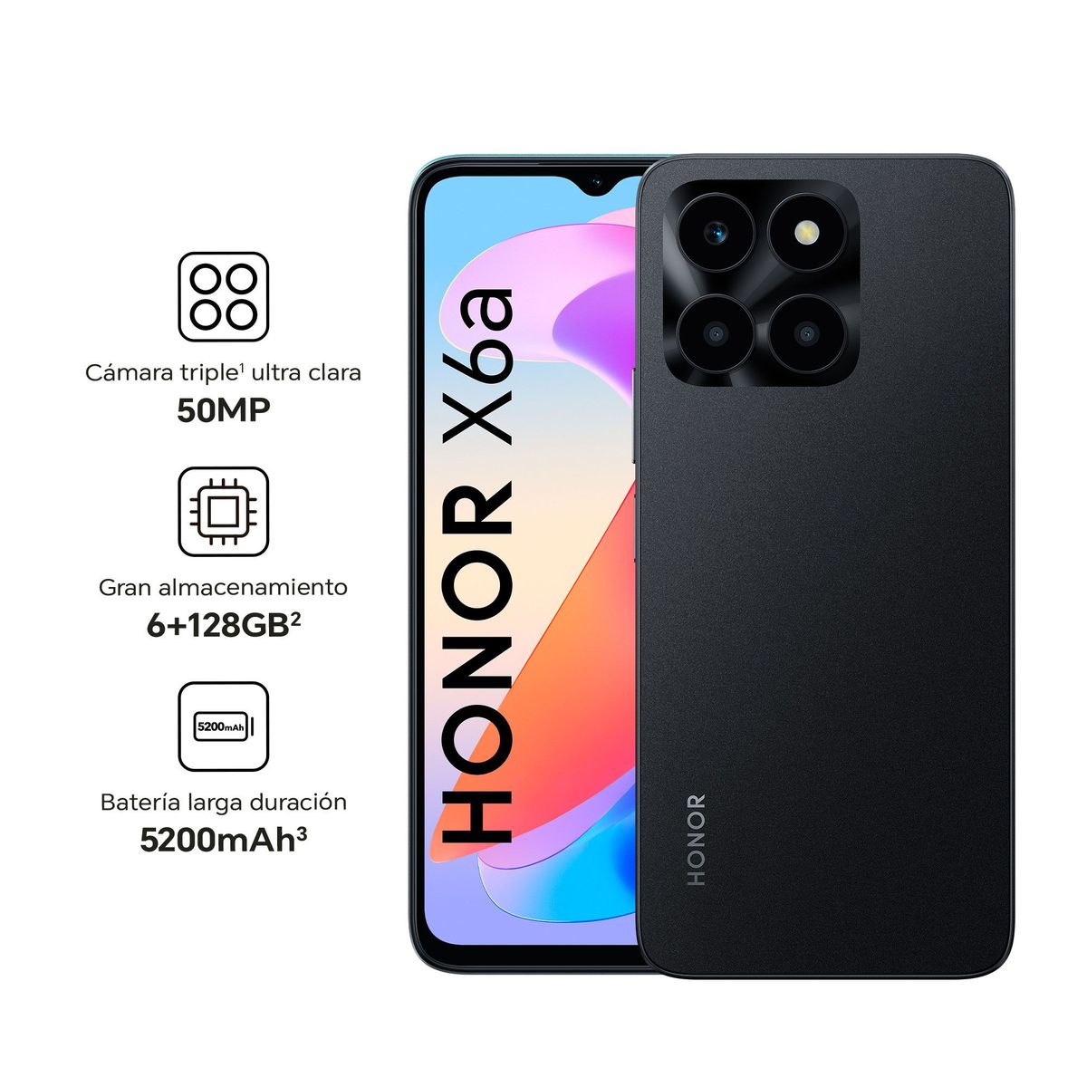 HONOR - HONOR X6a 4GB128GB - Midnight Black.-