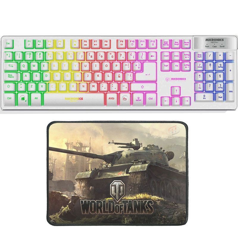 MICRONICS - Teclado Gamer Micronics Neon Luces Led Rainbow