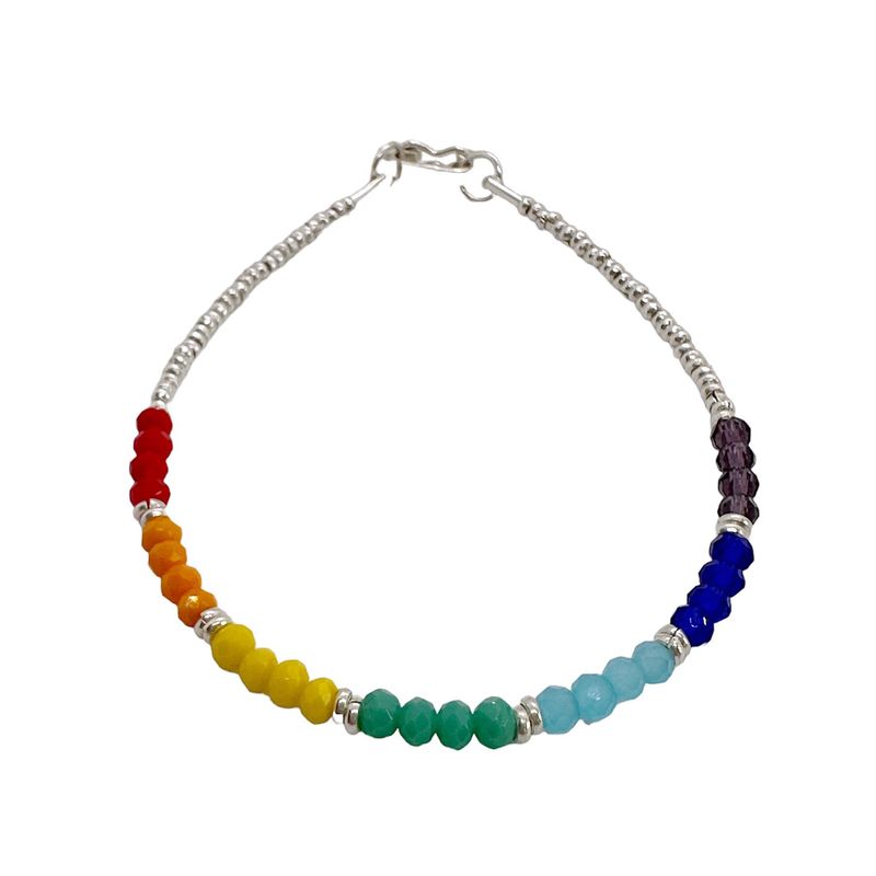 GENERICO - Pulsera 7 Chakras -  Muranos - Plata