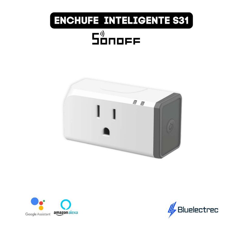 SONOFF - Enchufe inteligente WiFi medidor de energía compatible Alexa y google