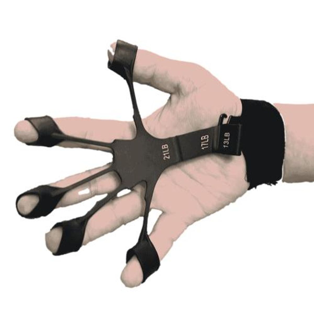 GENERICO - Ejercitador Dedos Mano Finger Grip Black Fuerza de Agarre