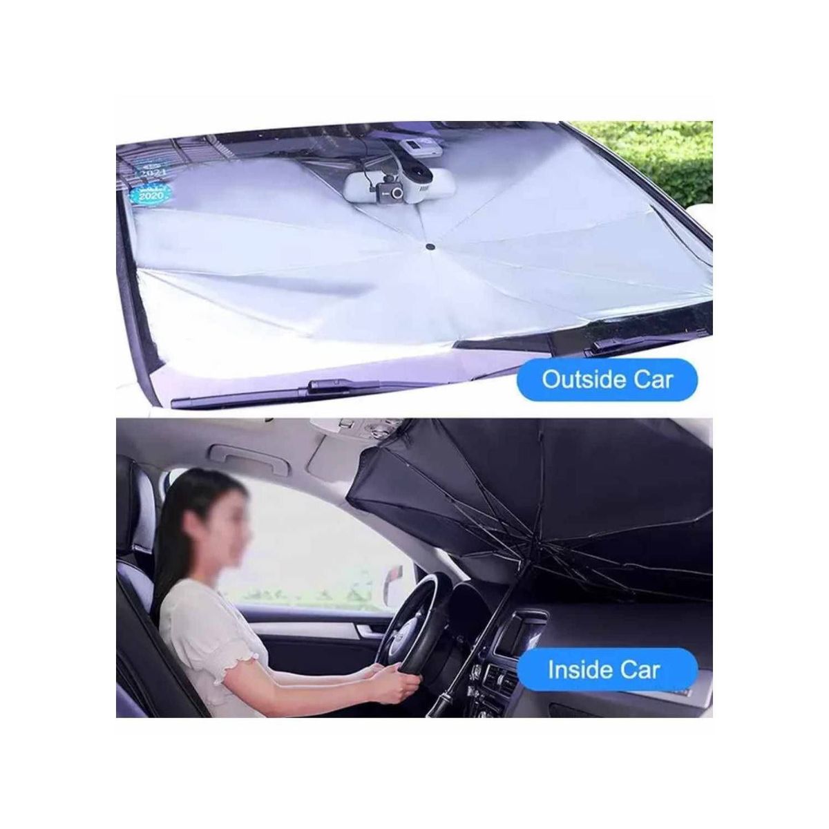 GENERICO - Tapasol Plegable para Auto Prabrisa Tipo Sombrilla con UV