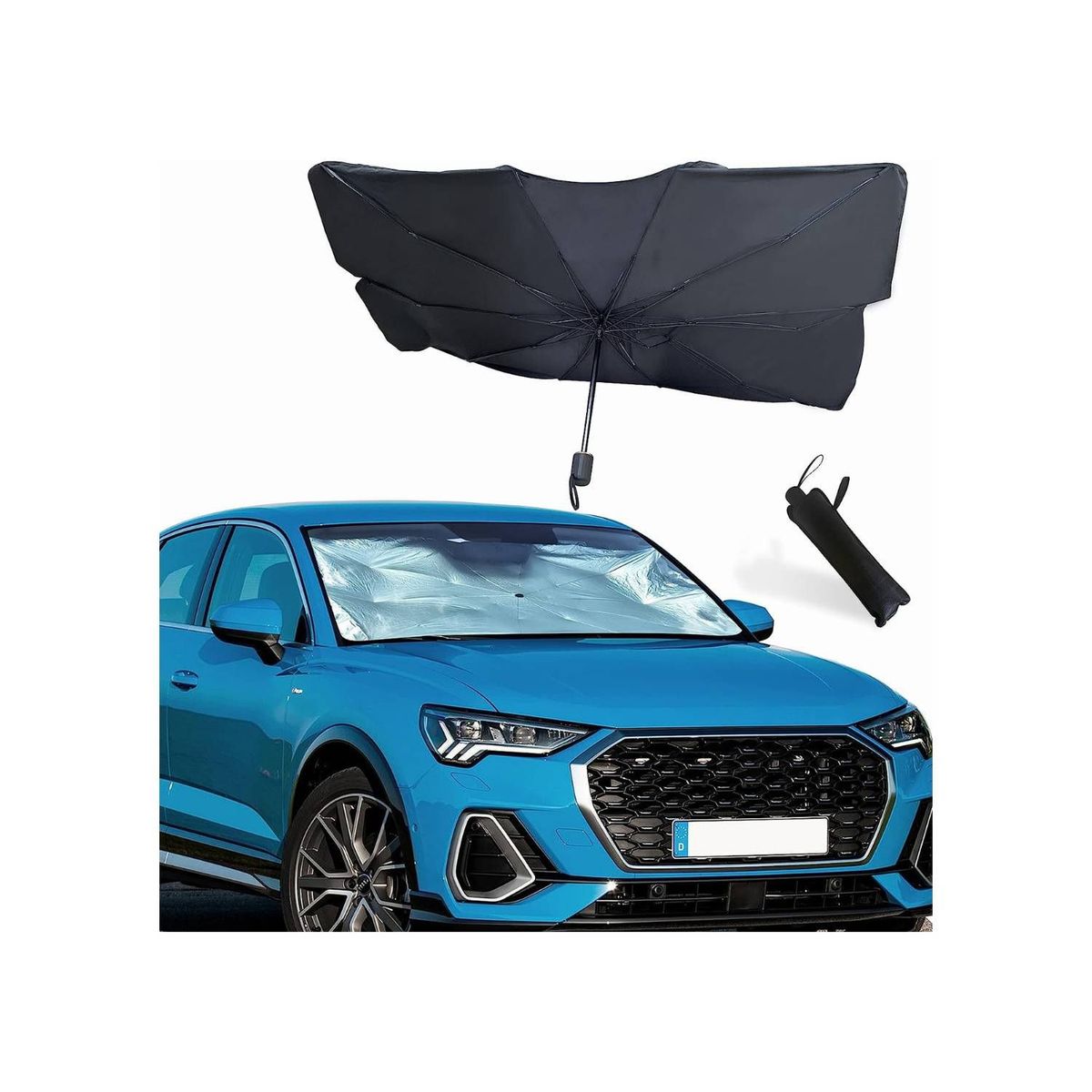 GENERICO - Tapasol Plegable para Auto Prabrisa Tipo Sombrilla con UV