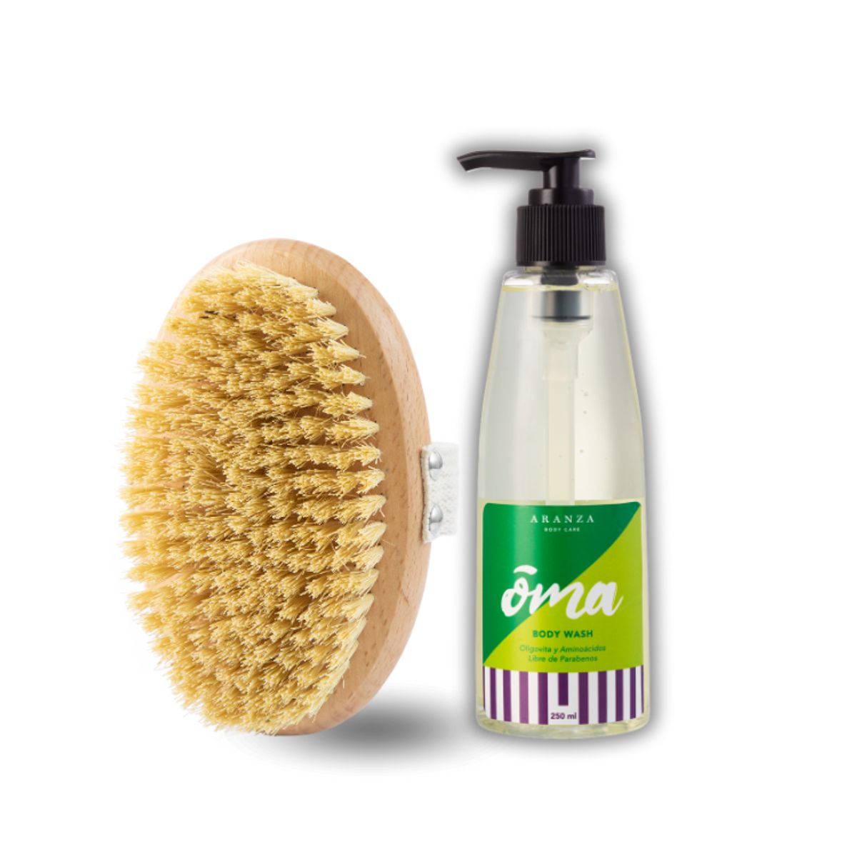 ARANZA - BOX CEPILLO EXFOLIANTE Y GEL DE BAÑO HERBAL