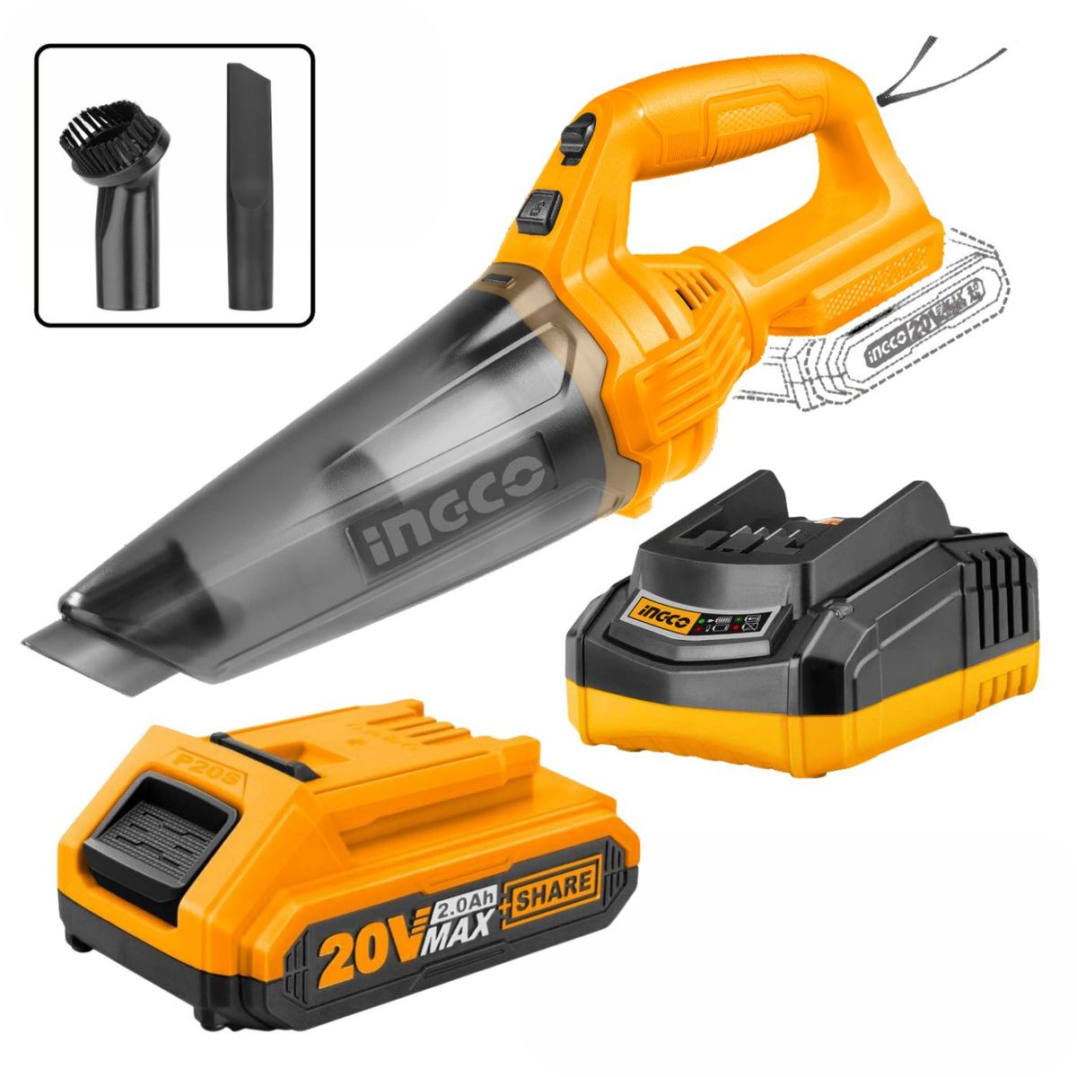 INGCO TOOLS - Aspriadora 20v 0.5 litros incluye bateria y cargador Ingco