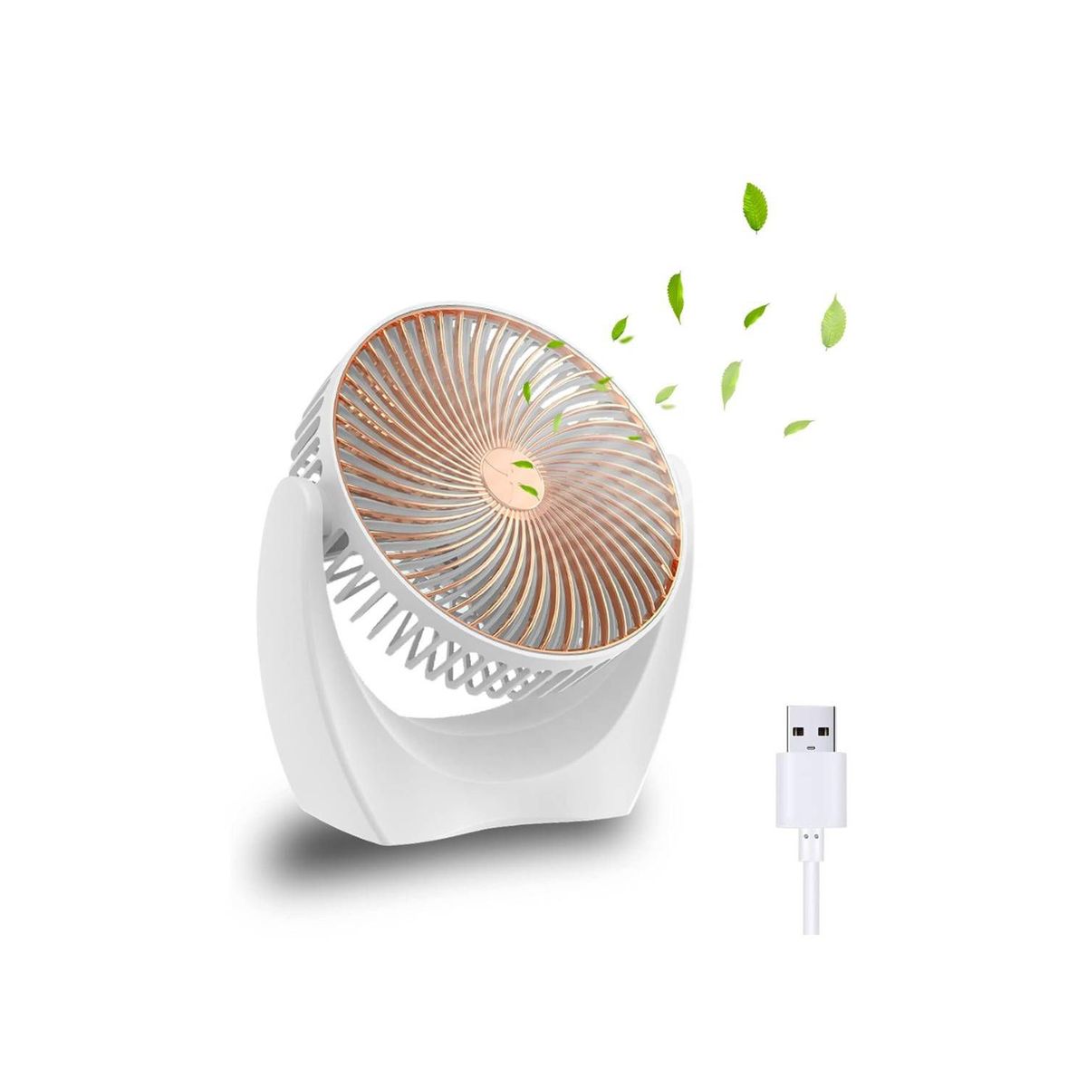 GENERICO - Ventilador de Mesa Portátil Recargable Golden