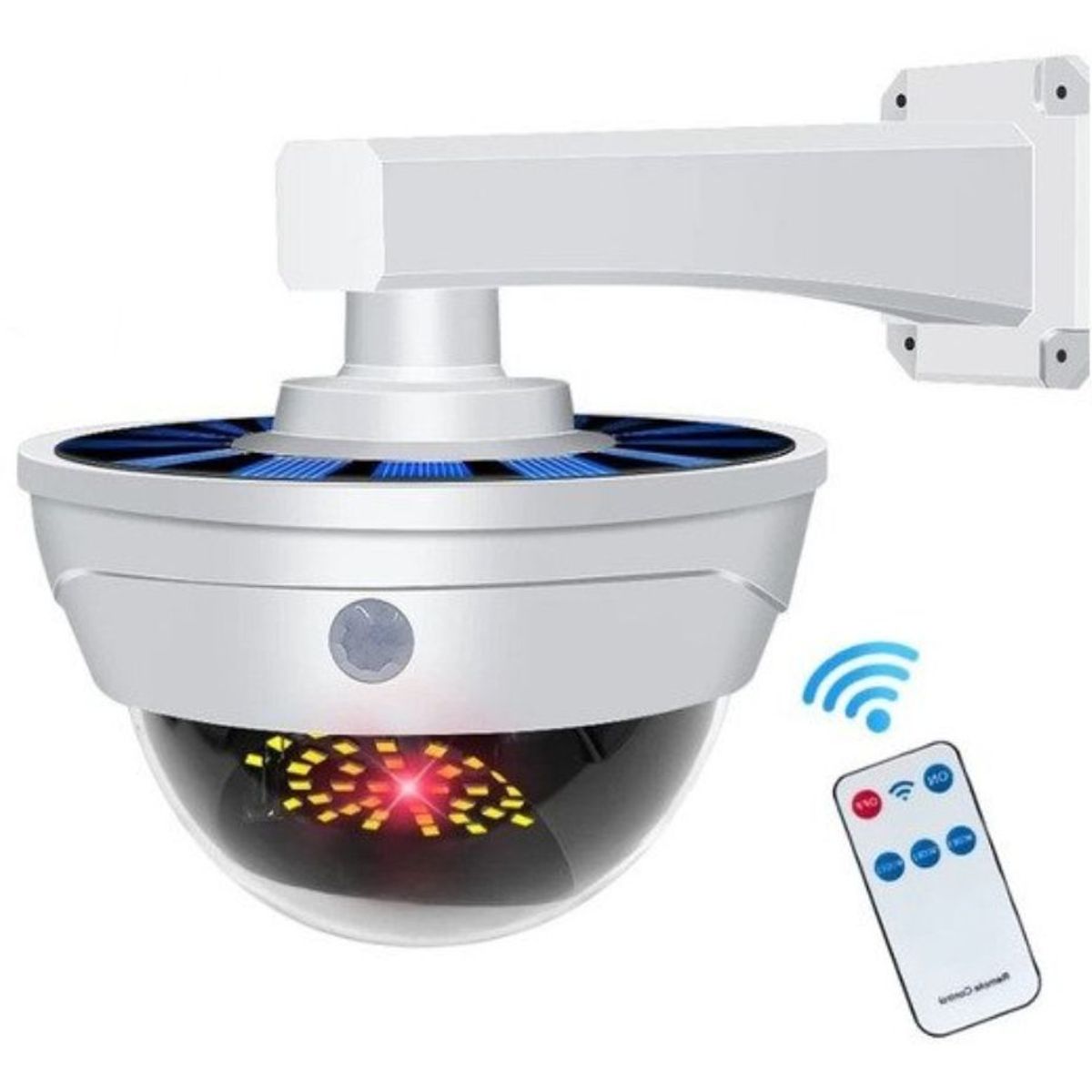 GENERICO - Lampara Con Panel Solar para Exterior Simulador de Camara