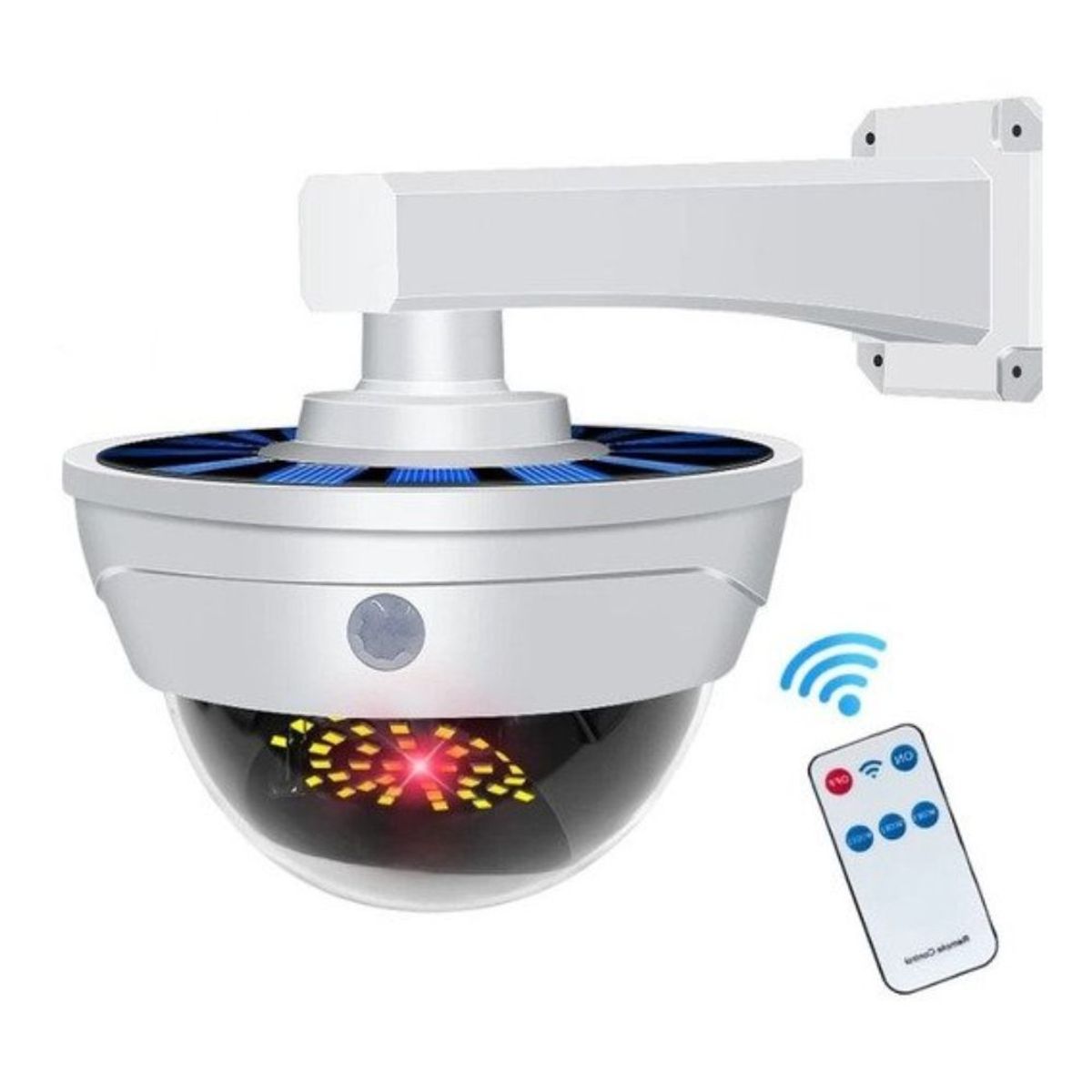 GENERICO - Lampara Con Panel Solar para Exterior Simulador de Camara