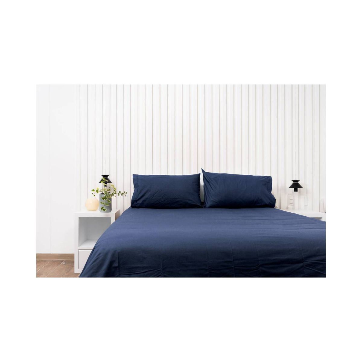 GENERICO - juego de sabanas bramante king azul marino