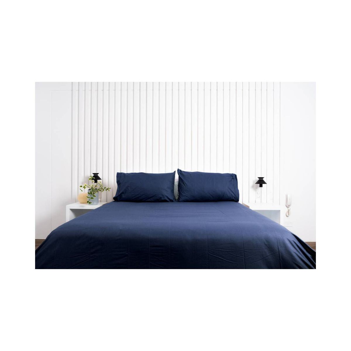 GENERICO - juego de sabanas bramante king azul marino