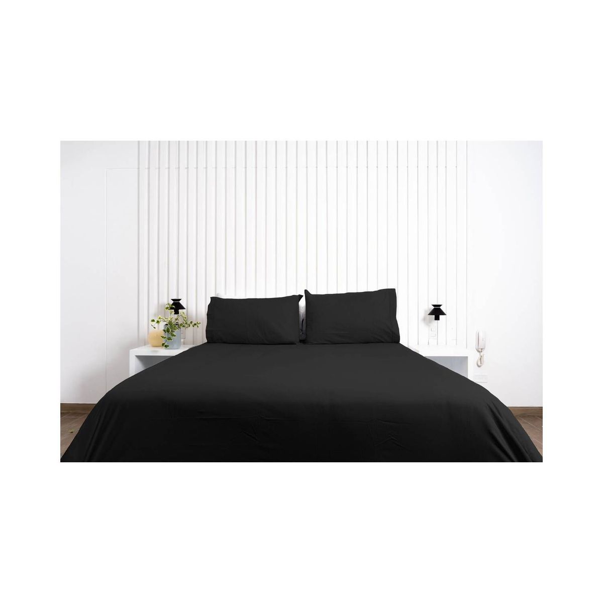 GENERICO - juego de sabanas bramante queen negro