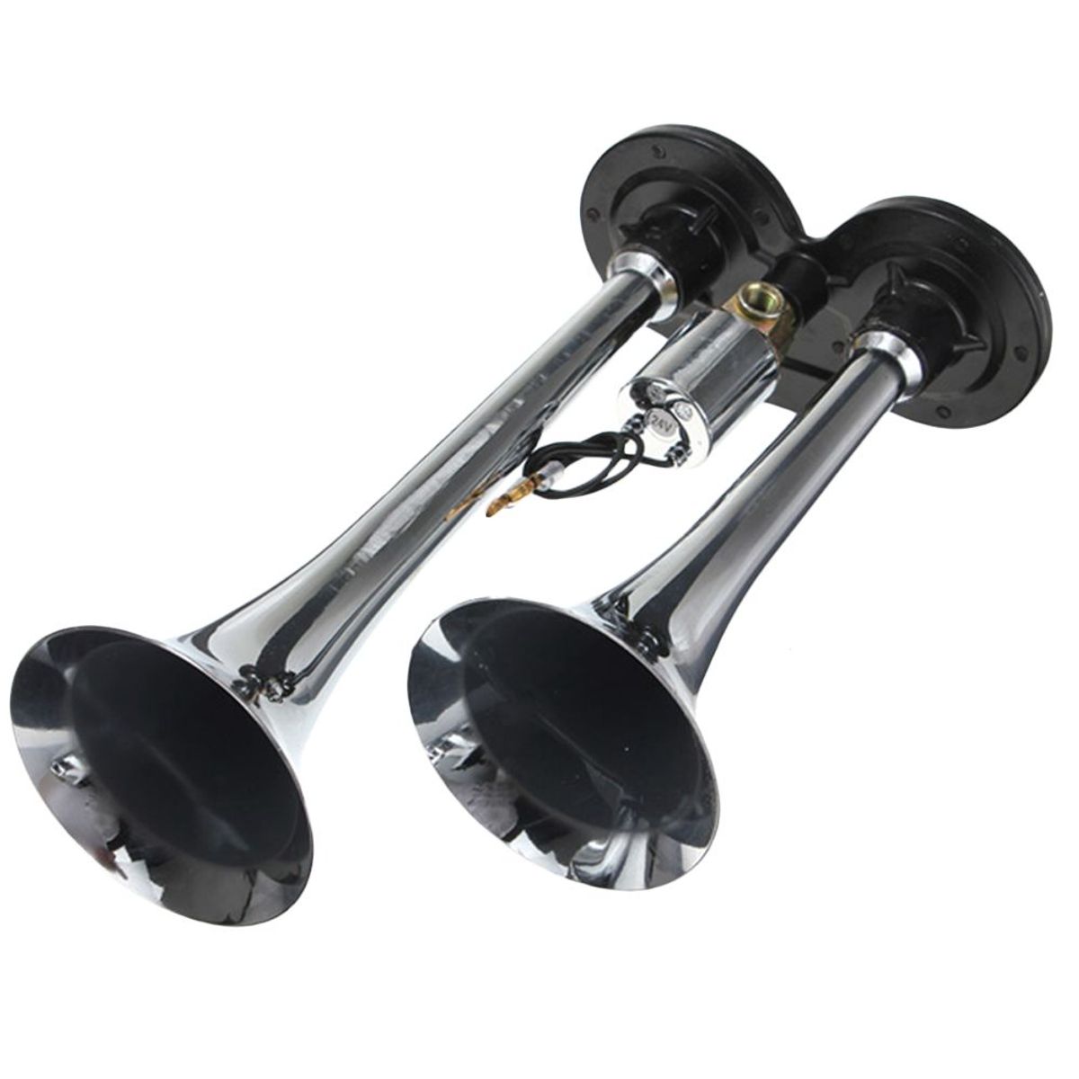 GENERICO - Bocina Claxon 2 Cornetas Cromado 840 795HZ 12v 24v Divaio