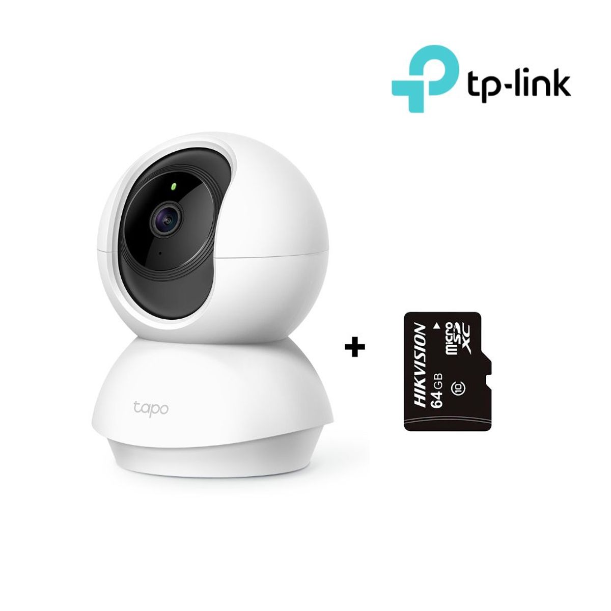 TP LINK - Cámara de Seguridad Wi-Fi 360º 2K Tapo C210 + MicroSD 64 GB - Tplink