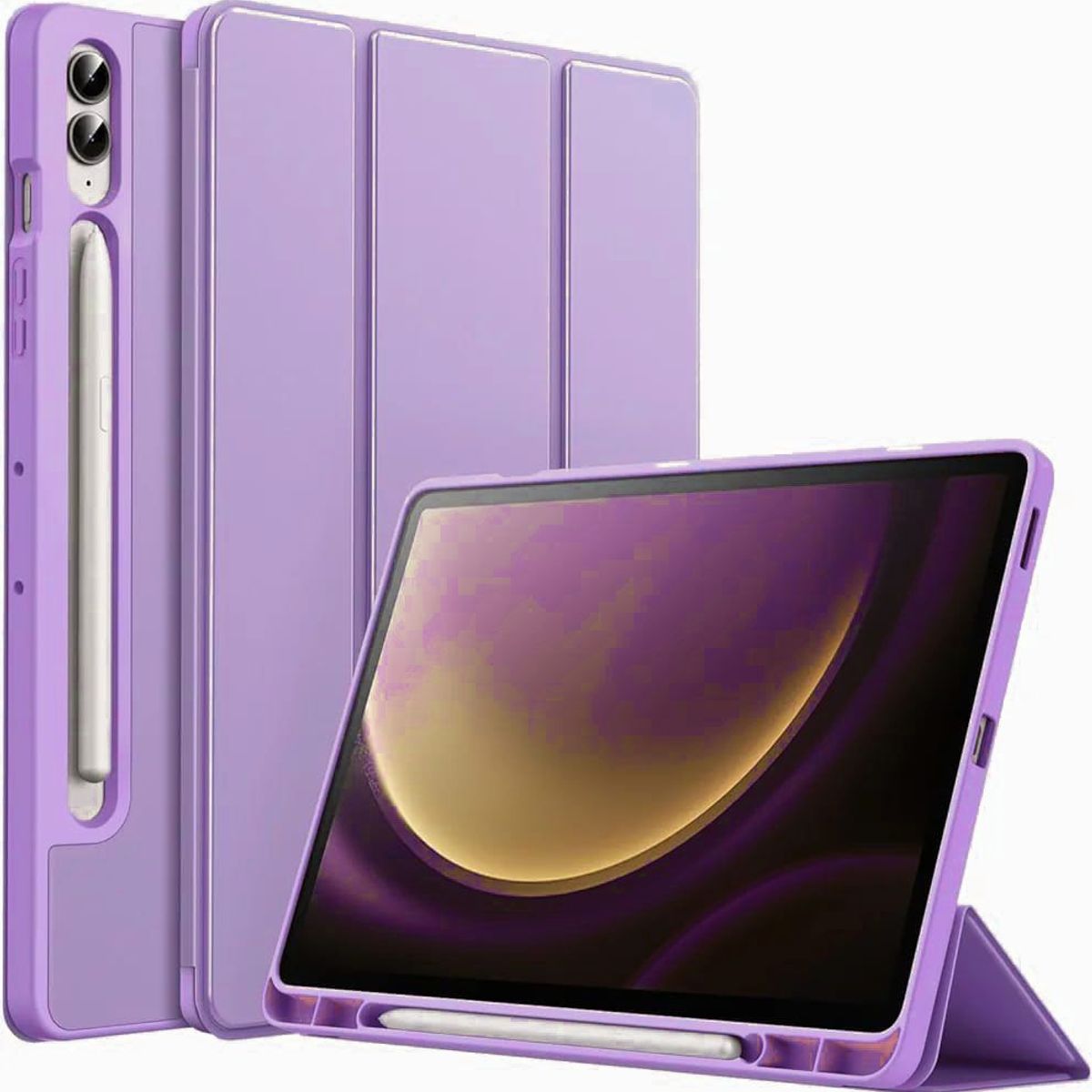 GENERICO - Funda Smart con Porta Lapiz para Tablet Samsung  tab S9 FE Lila