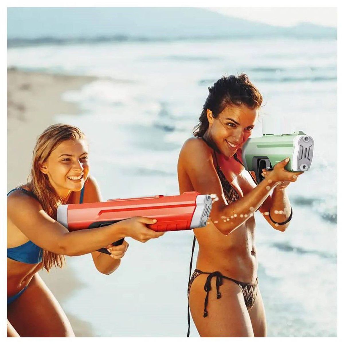 GENERICO - Pistola de Agua Electrica Automatica Recargable Rojo