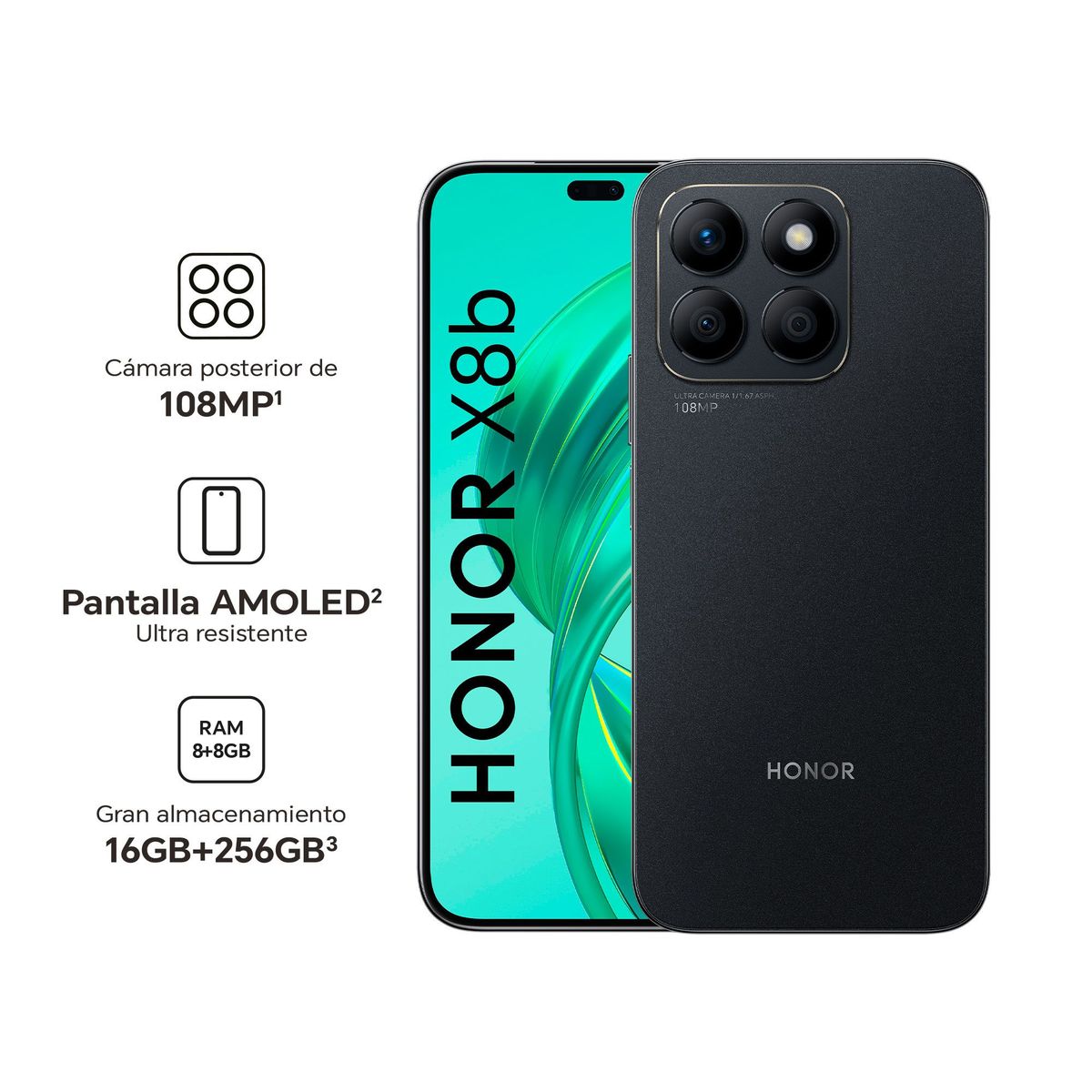 HONOR - HONOR X8b 8GB256GB - Midnight Black.-