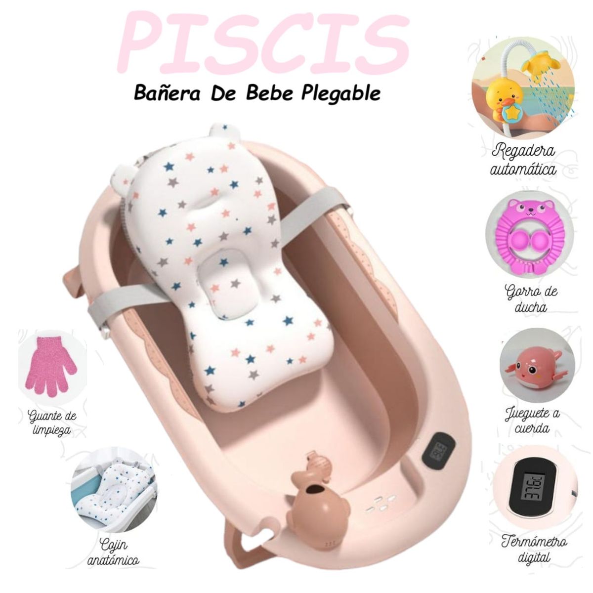 GENERICO - Bañera  Plegable Termometro Digital Piscis R