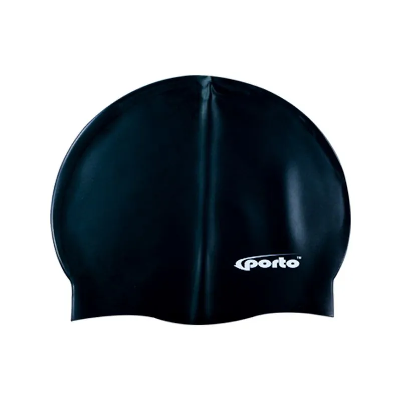 PORTO - Gorro de Natacion Silicona Negro Porto