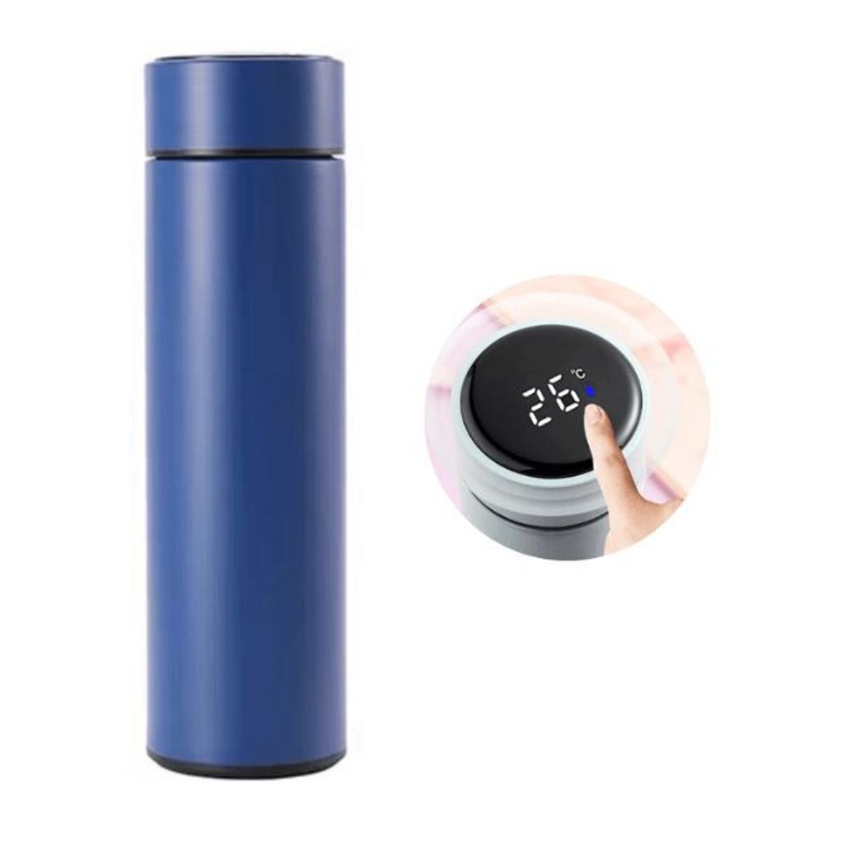 GENERICO - Termo Digital LED de Acero Inoxidable 500ml con Medidor de Temperatura