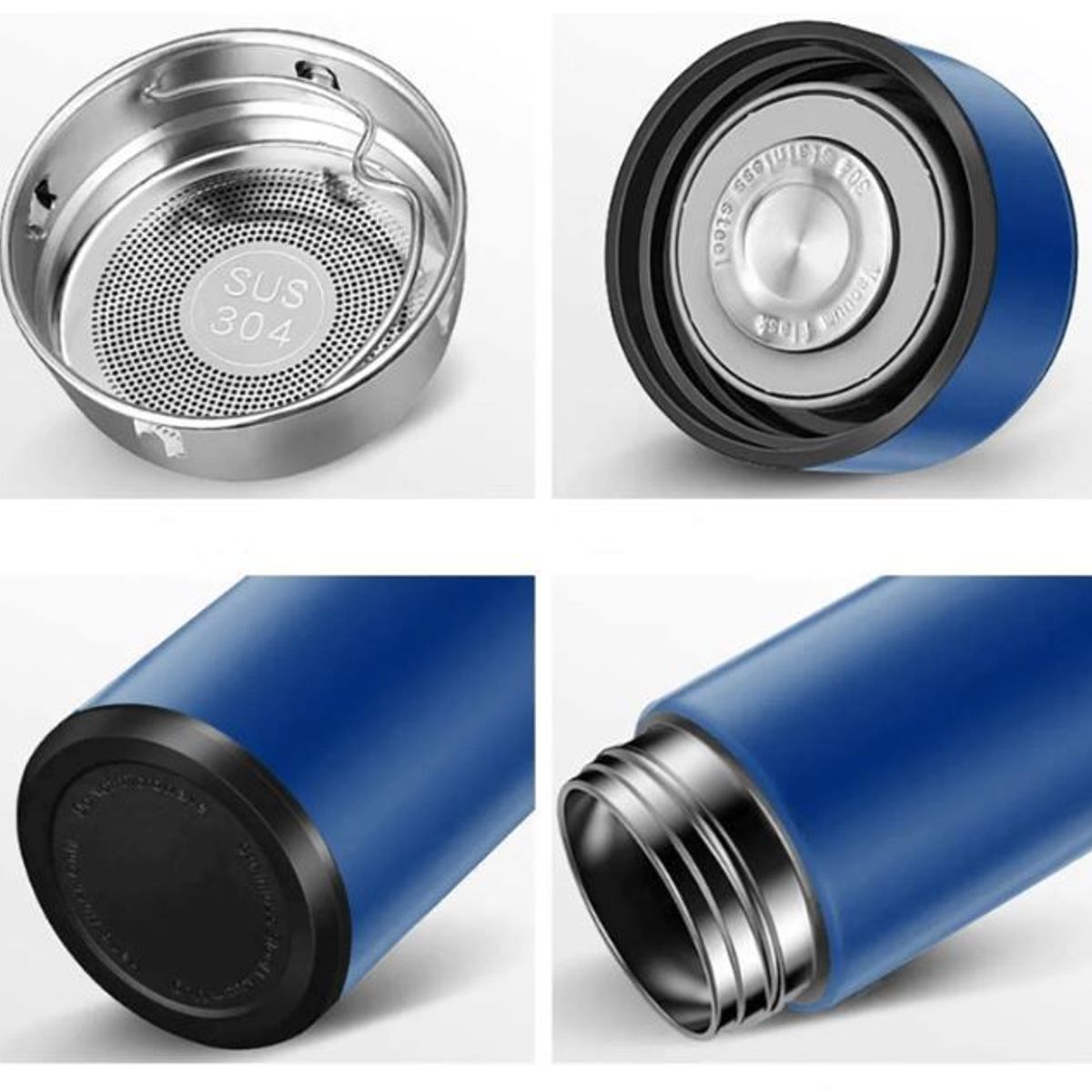 GENERICO - Termo Digital LED de Acero Inoxidable 500ml con Medidor de Temperatura