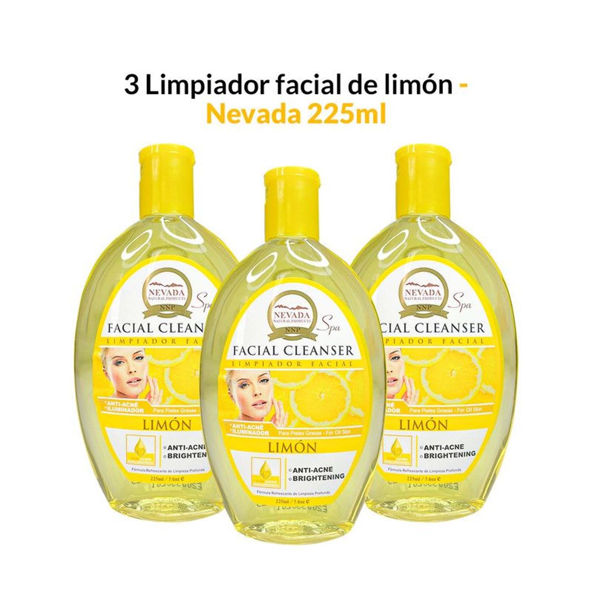NEVADA NATURAL PRODUCTS - 3 Limpiador facial de limon 225ml - Nevada