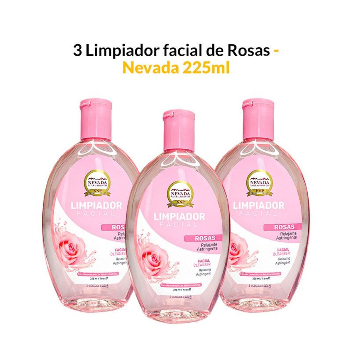 NEVADA NATURAL PRODUCTS - 3 Limpiador facial de rosas 225ml - Nevada